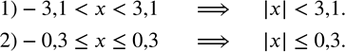 Изображение 156. Двойное неравенство записать в виде одного неравенства с модулем:1)...